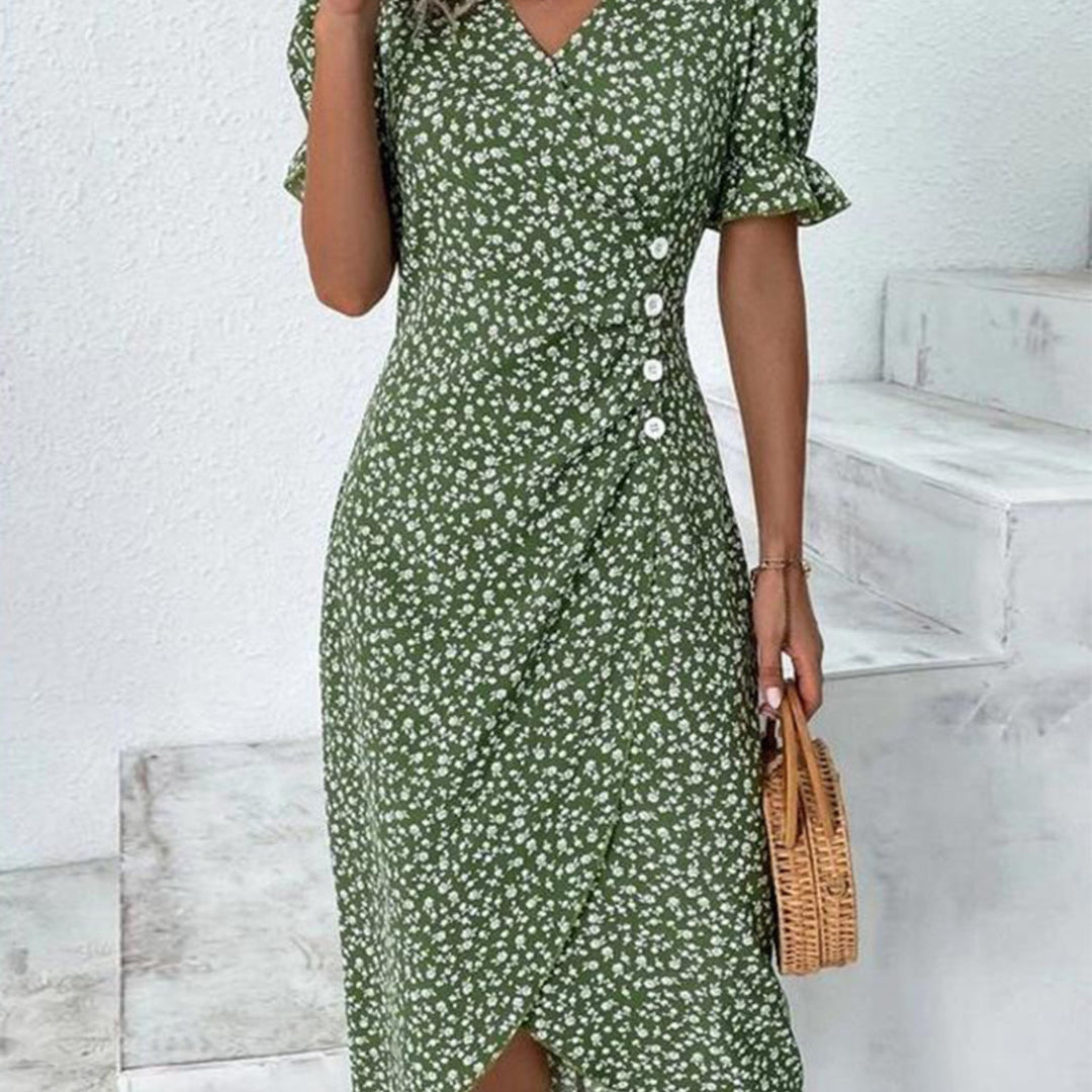 Sophie™ | Robe à Manches Courtes avec Imprimé Floral