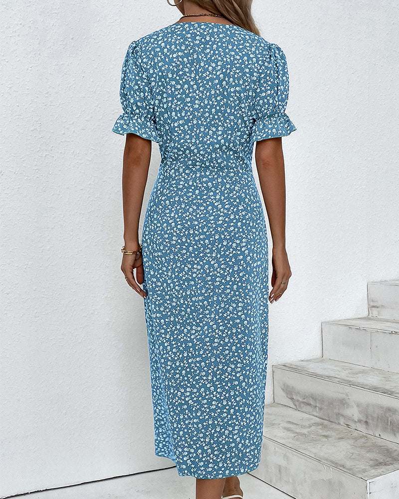 Sophie™ | Robe à Manches Courtes avec Imprimé Floral