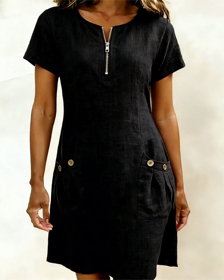 Florence | Robe en coton avec fermeture éclair