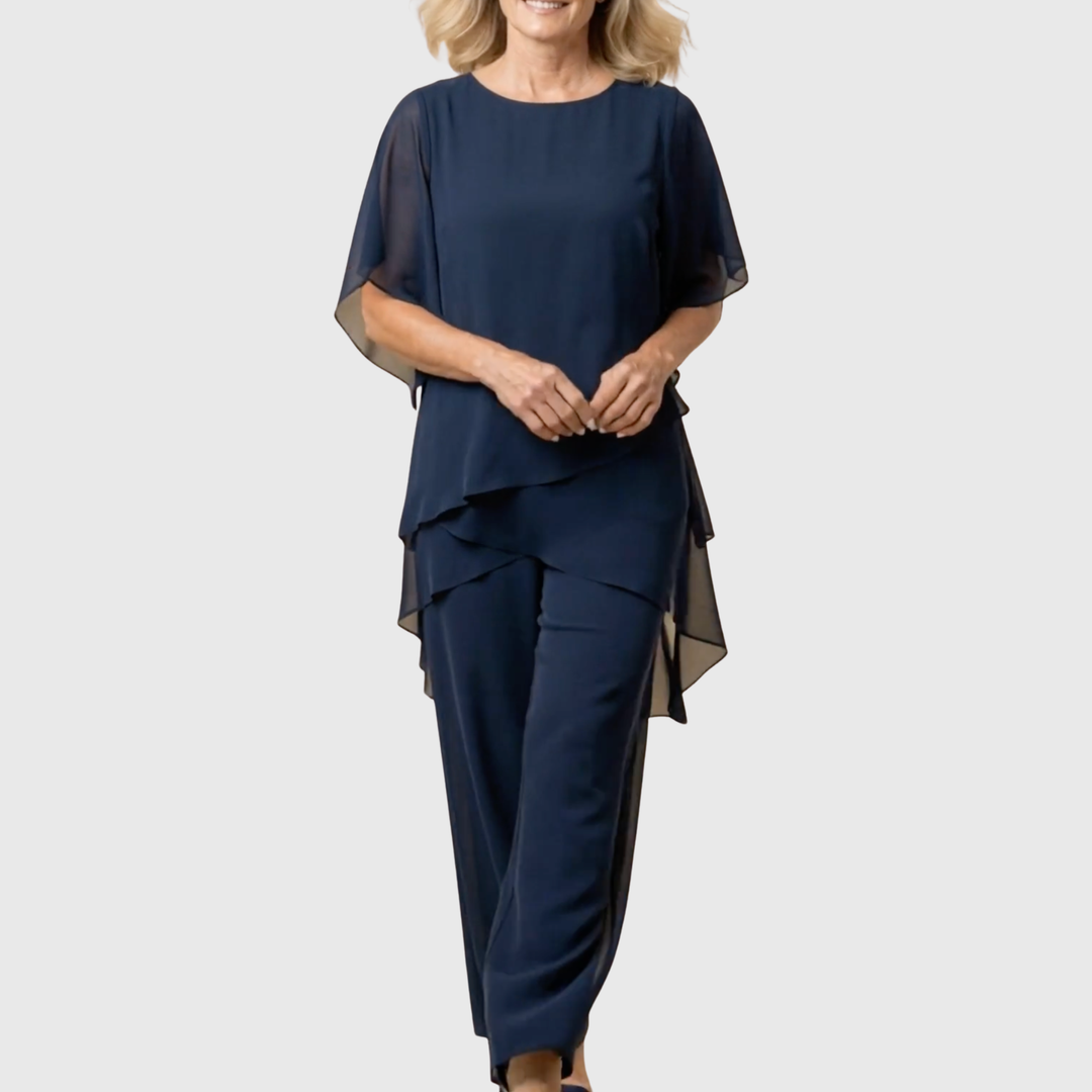 Janette | Ensemble avec pantalons palazzo drapés