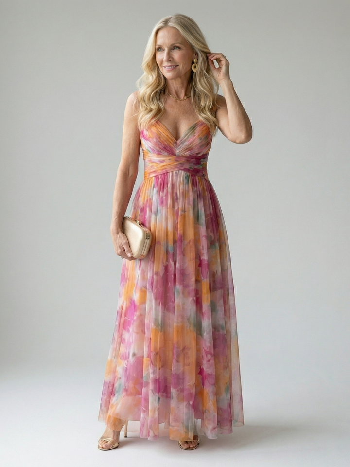 Mary | Robe maxi douce à effet portefeuille