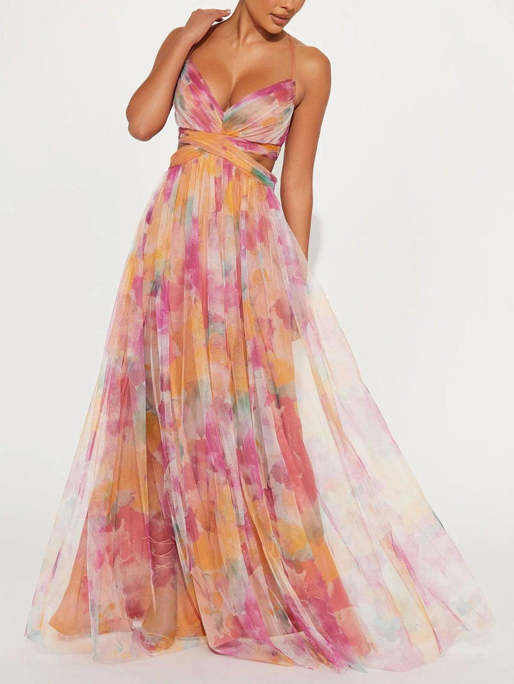 Camille | Robe Longue Florale Élégante