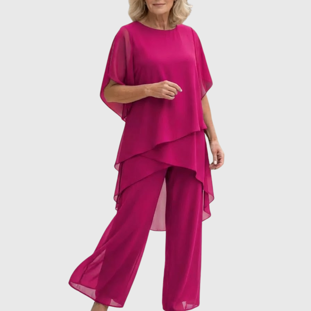 Janette | Ensemble avec pantalons palazzo drapés
