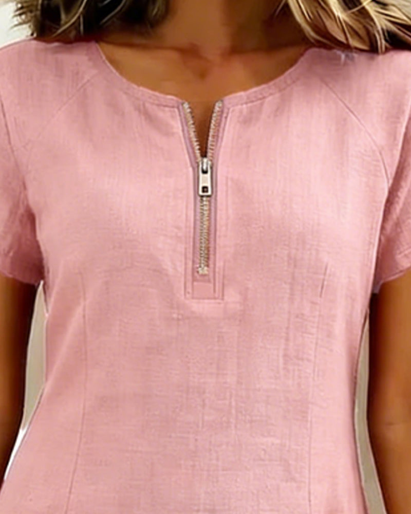 Florence | Robe en coton avec fermeture éclair