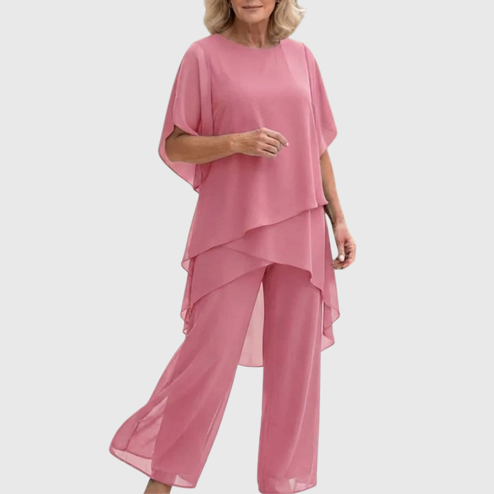 Janette | Ensemble avec pantalons palazzo drapés