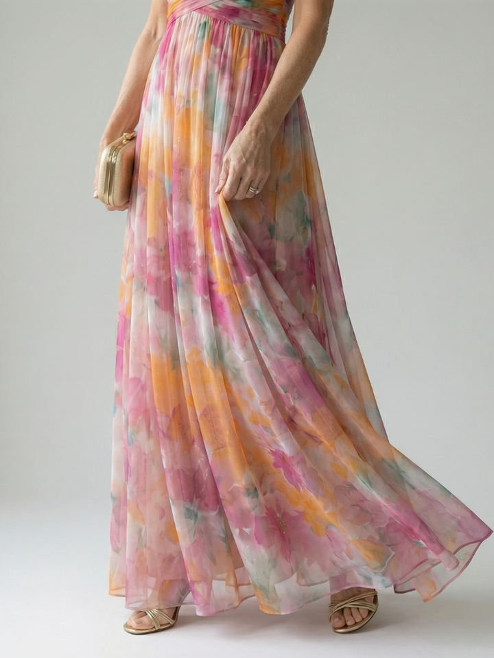 Mary | Robe maxi douce à effet portefeuille