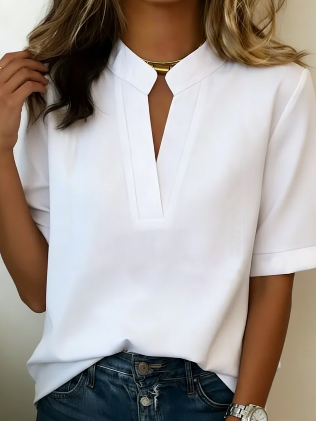 Amélie | Blouse élégante au col raffiné