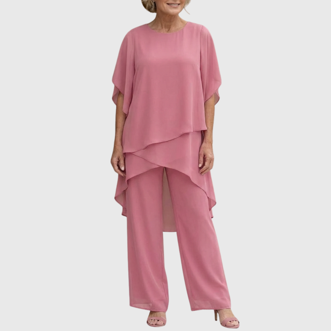 Janette | Ensemble avec pantalons palazzo drapés