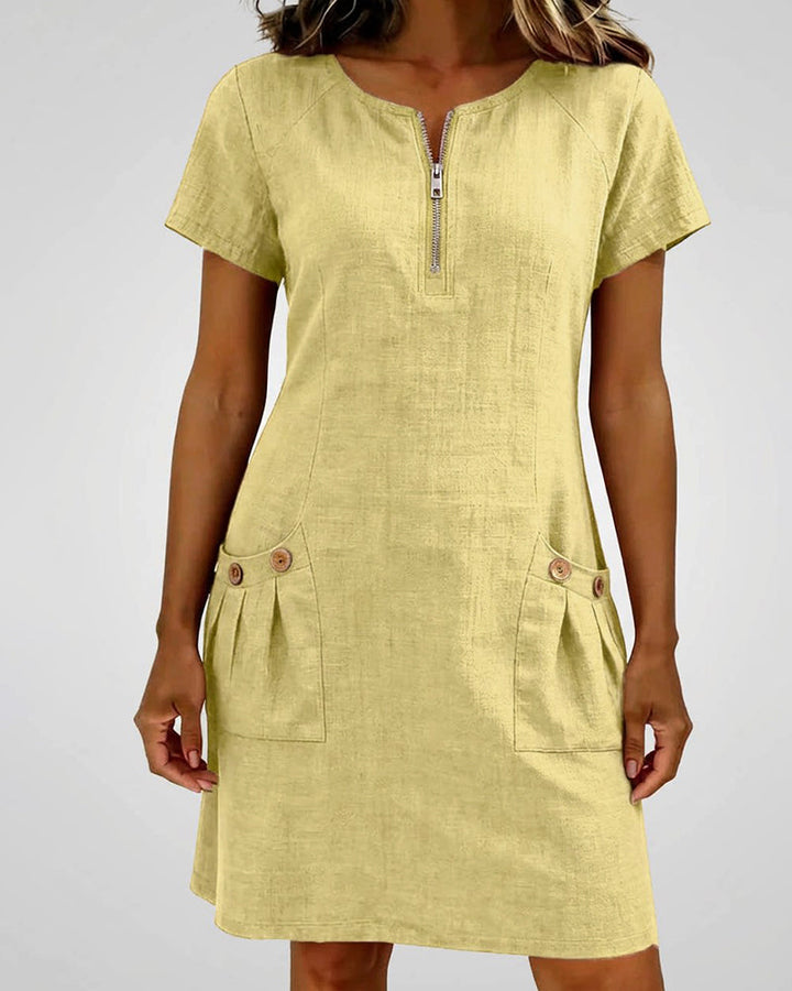 Florence | Robe en coton avec fermeture éclair
