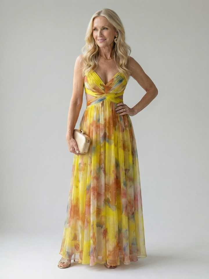 Mary | Robe maxi douce à effet portefeuille