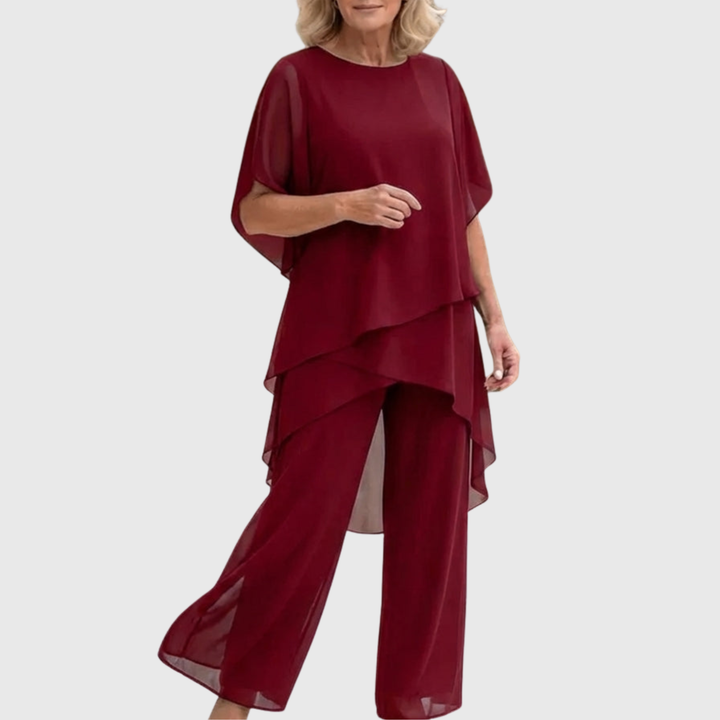 Janette | Ensemble avec pantalons palazzo drapés