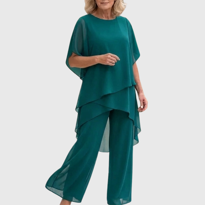 Janette | Ensemble avec pantalons palazzo drapés