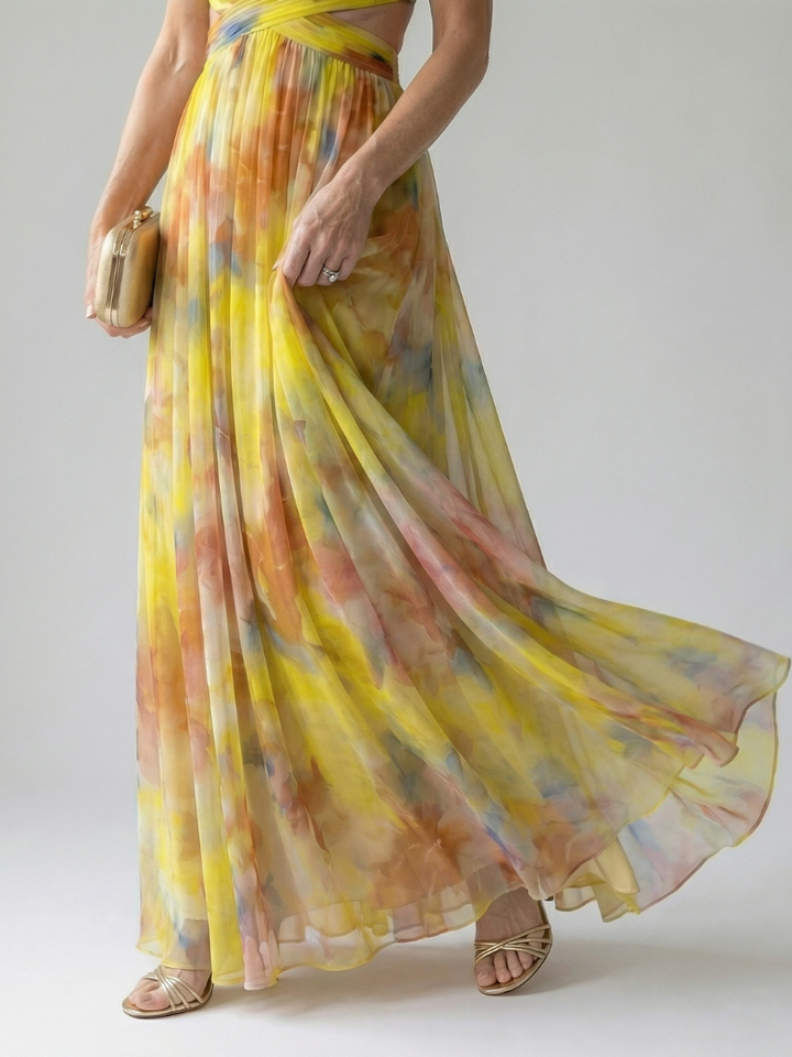 Mary | Robe maxi douce à effet portefeuille