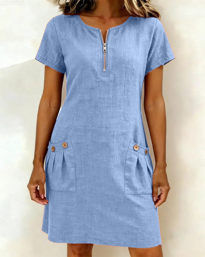 Florence | Robe en coton avec fermeture éclair