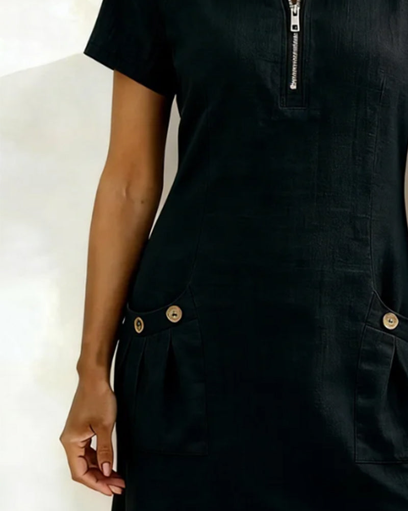 Florence | Robe en coton avec fermeture éclair