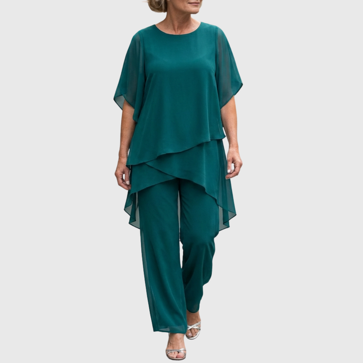 Janette | Ensemble avec pantalons palazzo drapés