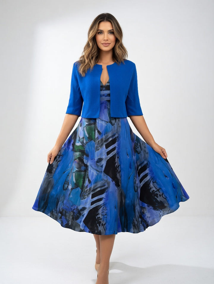 Andrée™ — Robe midi imprimée élégante fluide