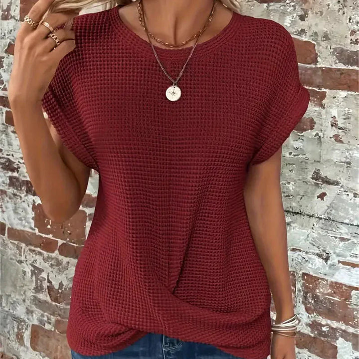 Rachelle | T-shirt confortable en maille waffle