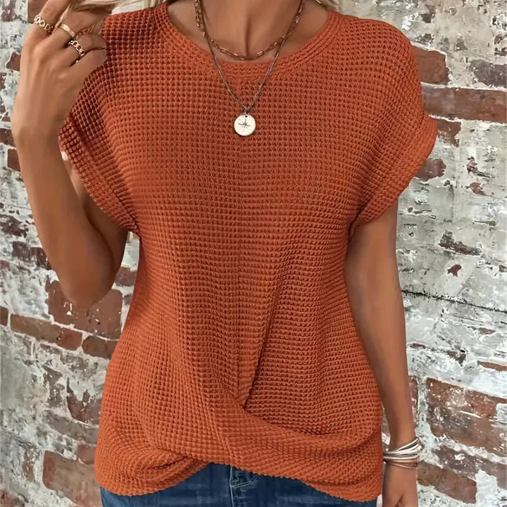 Rachelle | T-shirt confortable en maille waffle