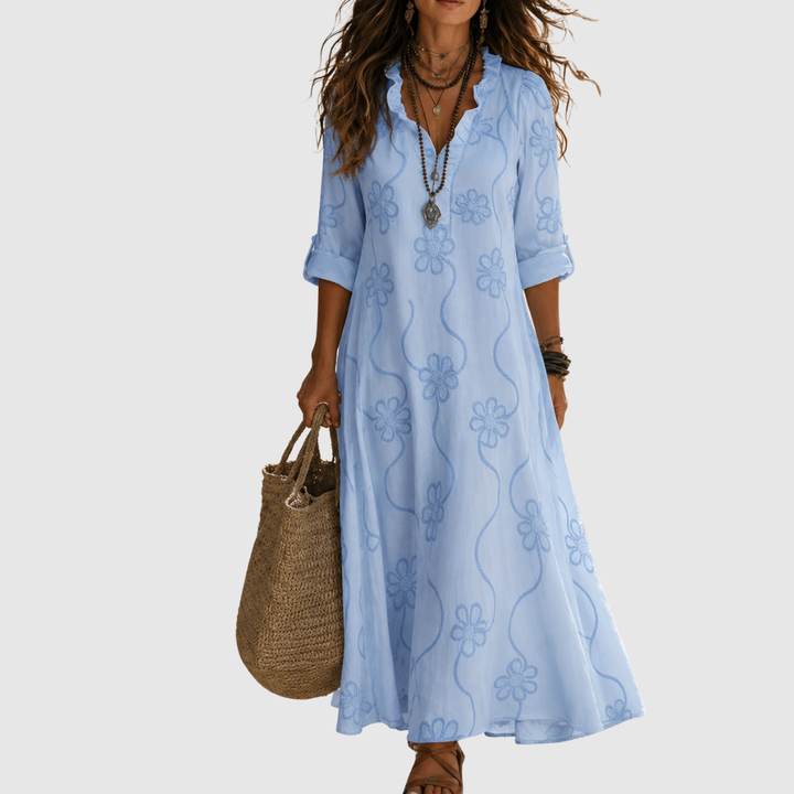 Sienna™ | Robe d'été à fleurs camouflante pour le ventre