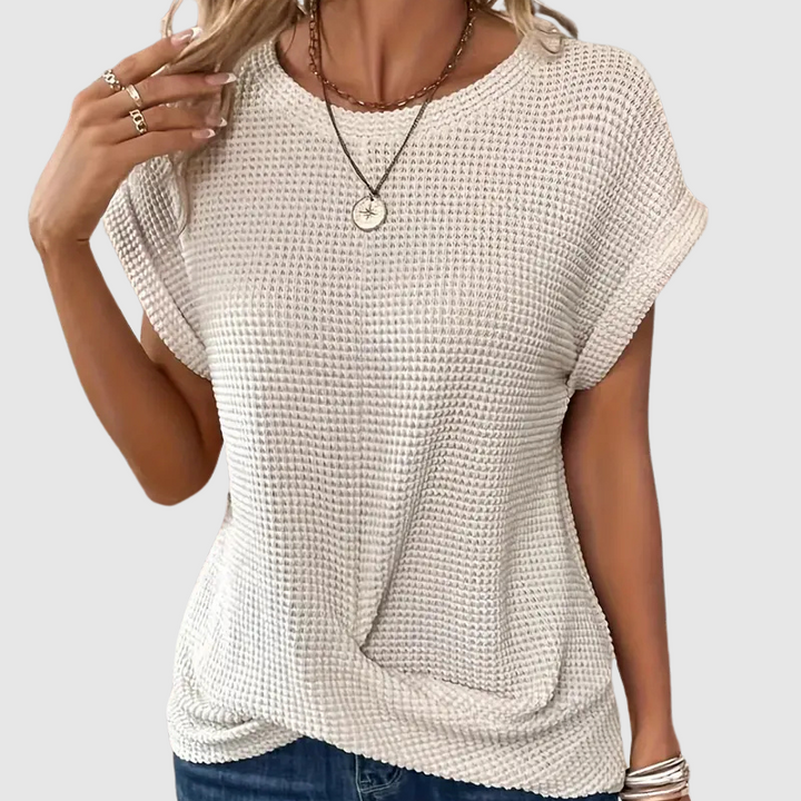 Rachelle | T-shirt confortable en maille waffle