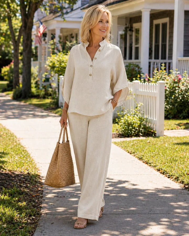 Marianne | Ensemble complet avec manches chauve-souris et pantalon ample