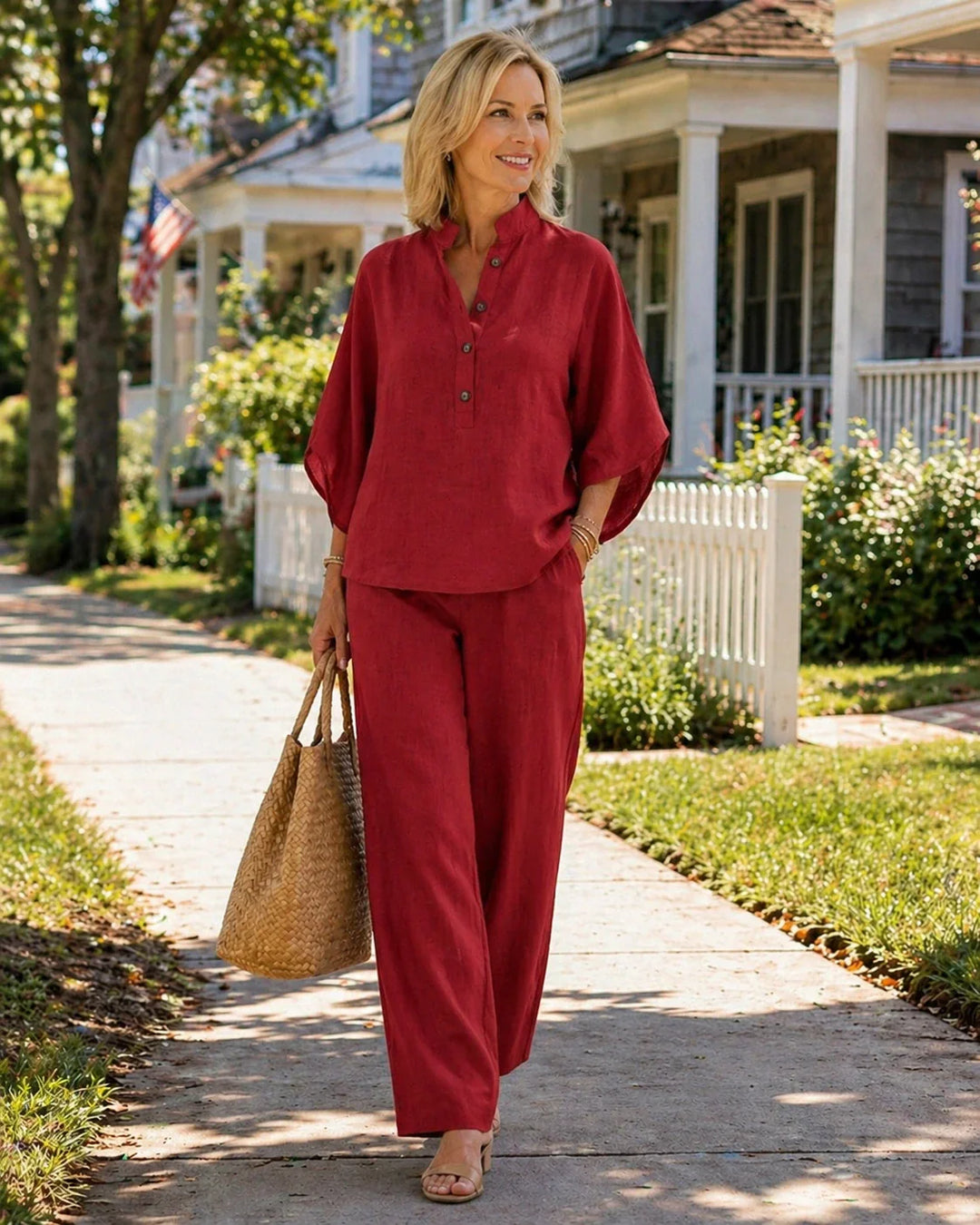 Marianne | Ensemble complet avec manches chauve-souris et pantalon ample