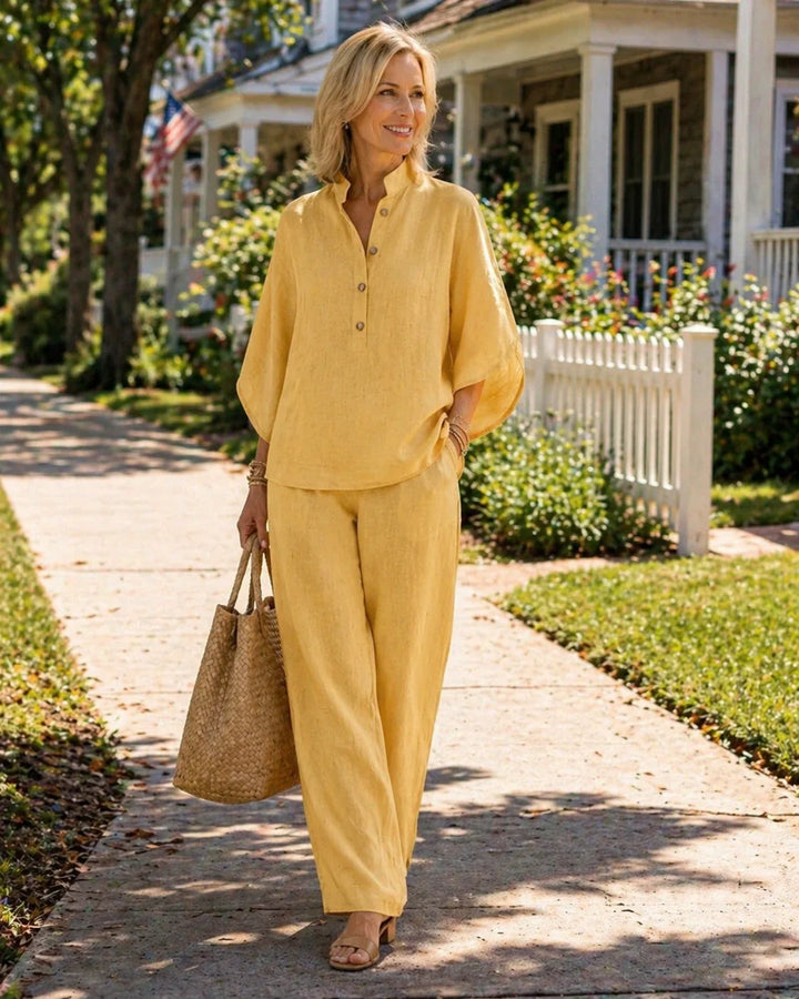 Marianne | Ensemble complet avec manches chauve-souris et pantalon ample