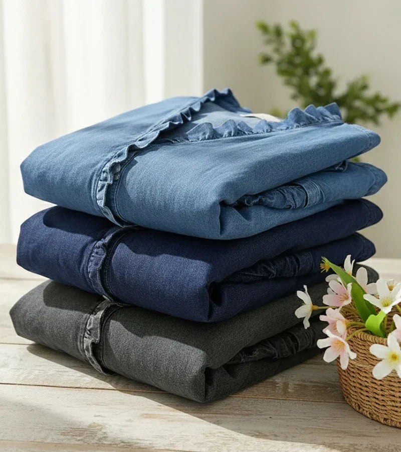 Liette™ | Blouse fluide col V volanté