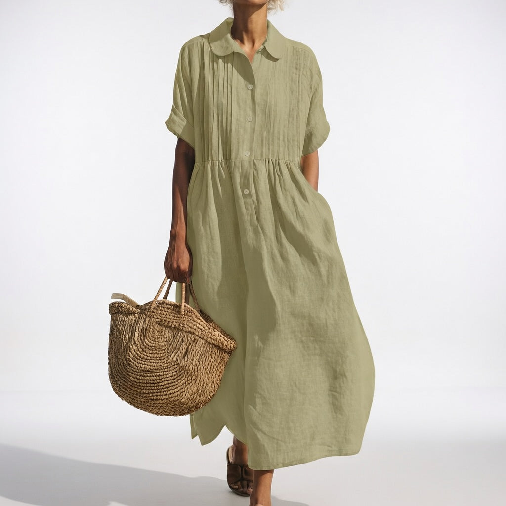 Léonie™ | Robe chemise fluide estivale
