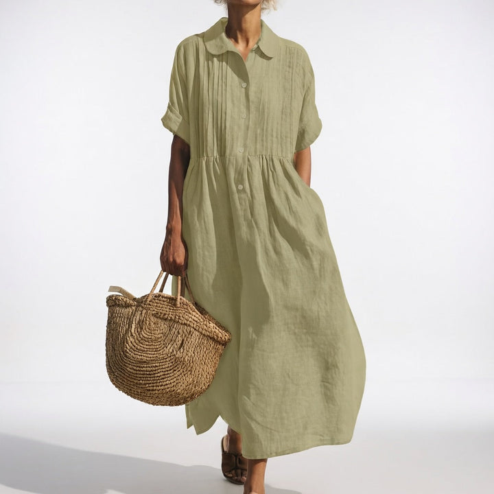 Léonie™ | Robe chemise fluide estivale