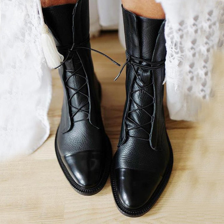 Lorette | Bottes en cuir verni style britannique pour femmes
