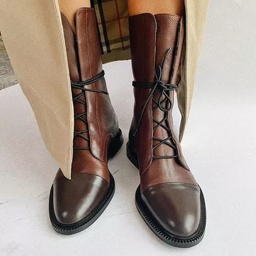 Lorette | Bottes en cuir verni style britannique pour femmes