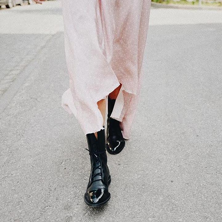Lorette | Bottes en cuir verni style britannique pour femmes