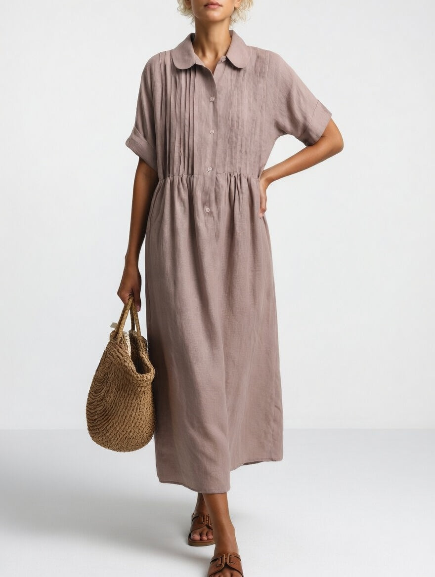 Léonie™ | Robe chemise fluide estivale