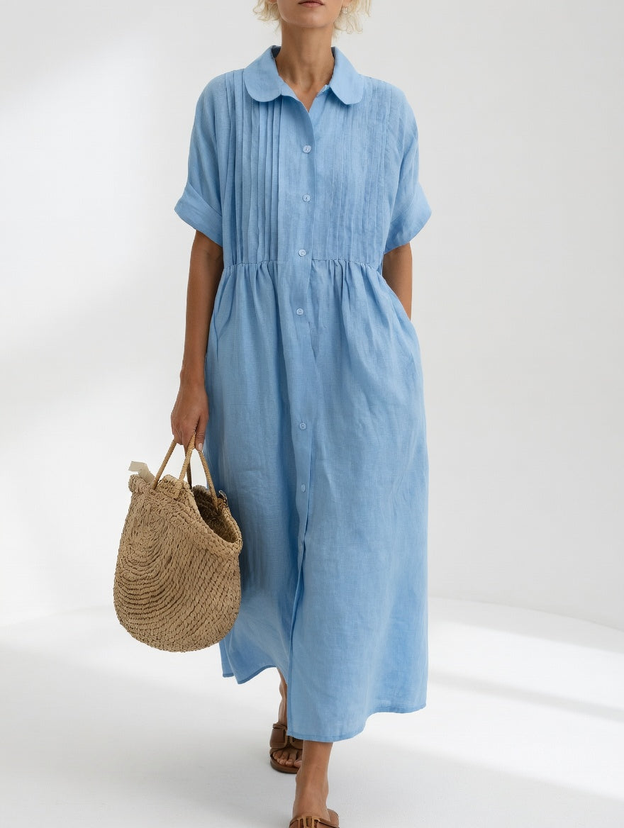 Léonie™ | Robe chemise fluide estivale