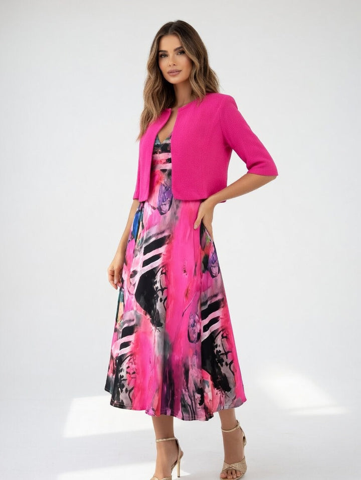Andrée™ — Robe midi imprimée élégante fluide