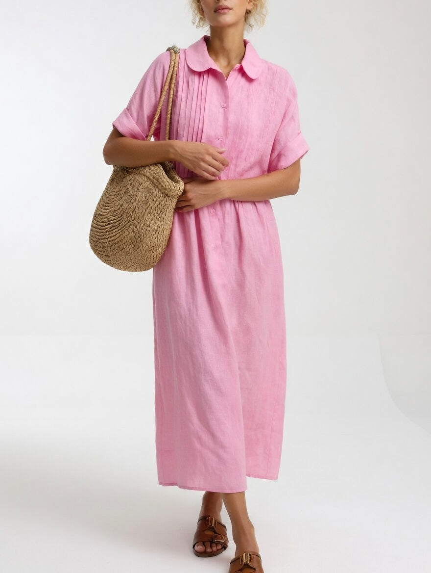 Léonie™ | Robe chemise fluide estivale