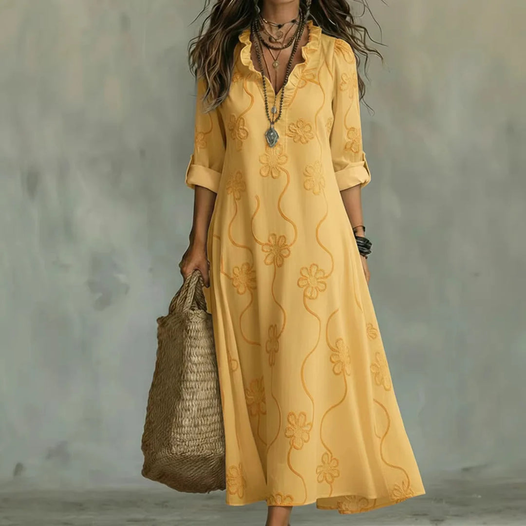 Sienna™ | Robe d'été à fleurs camouflante pour le ventre