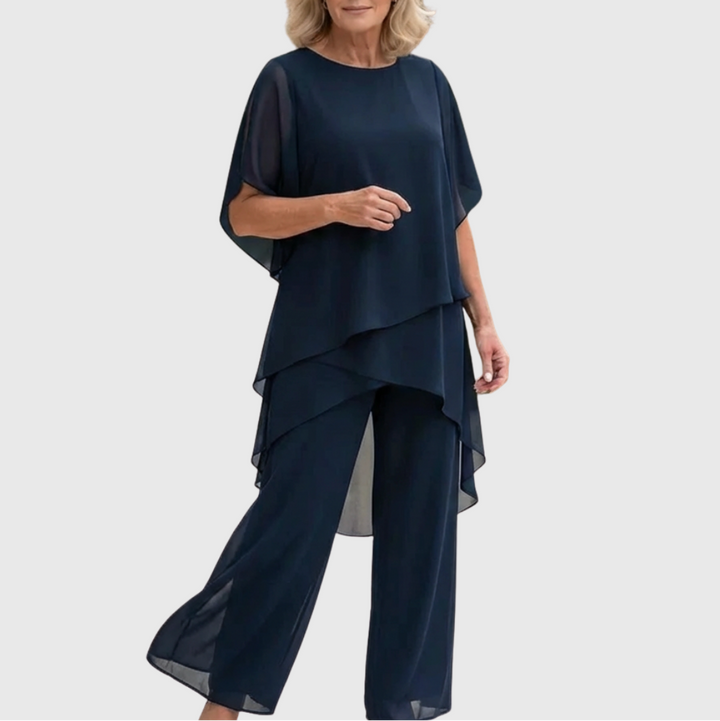 Janette | Ensemble avec pantalons palazzo drapés