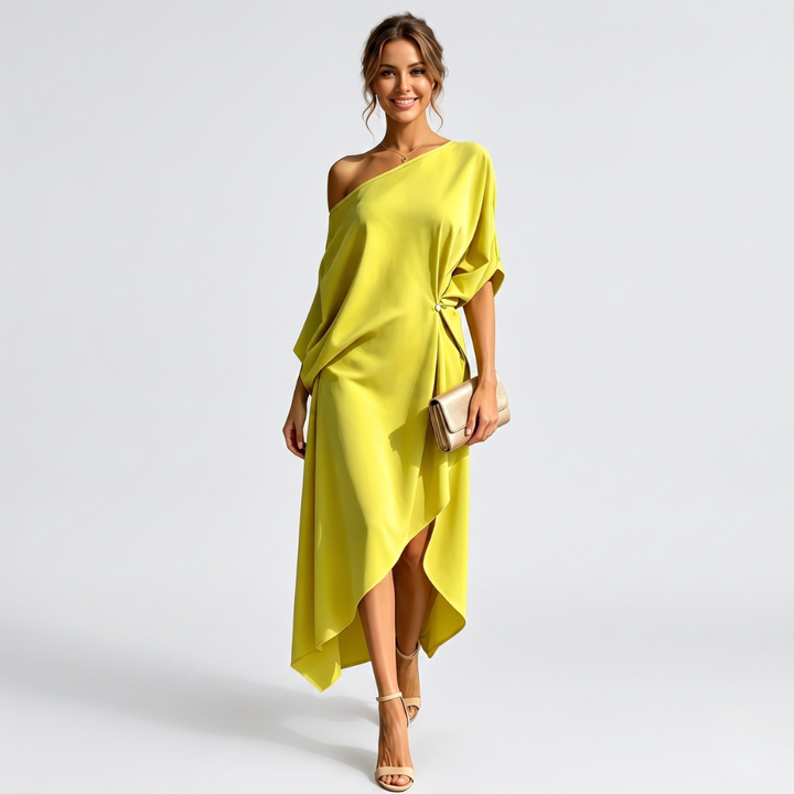 Odette | Robe drapée asymétrique