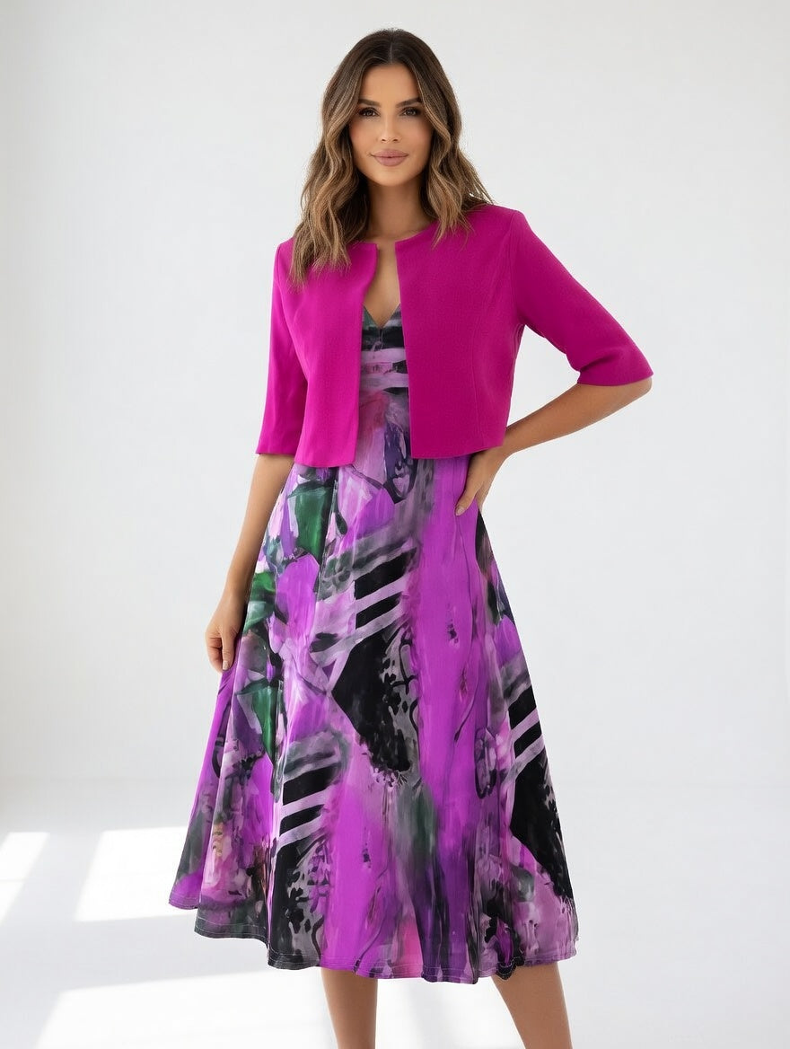 Andrée™ — Robe midi imprimée élégante fluide