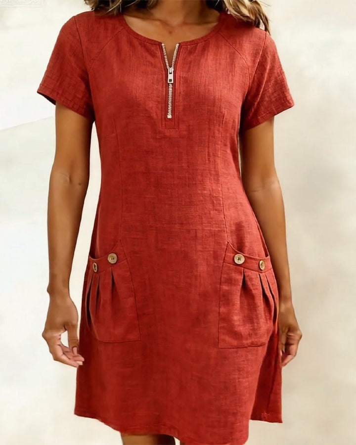 Florence | Robe en coton avec fermeture éclair
