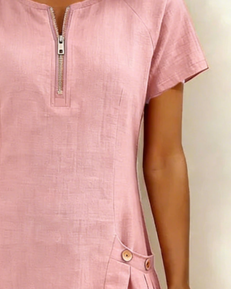 Florence | Robe en coton avec fermeture éclair