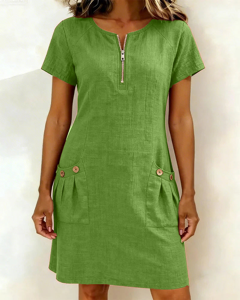 Florence | Robe en coton avec fermeture éclair
