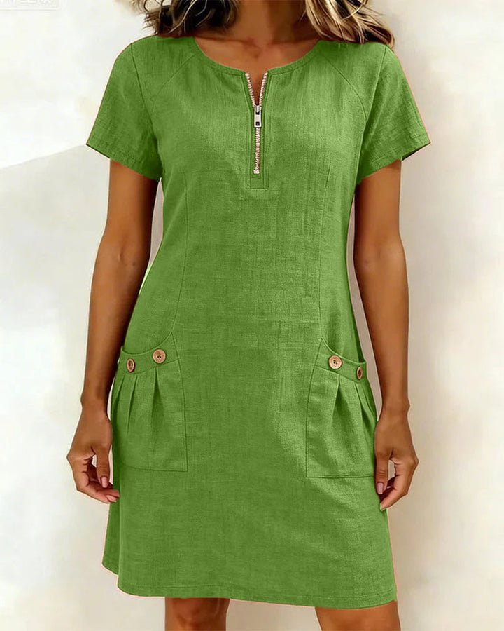 Florence | Robe en coton avec fermeture éclair