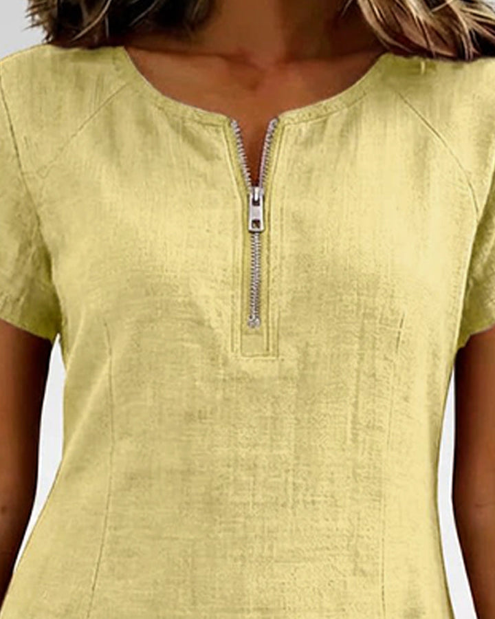 Florence | Robe en coton avec fermeture éclair