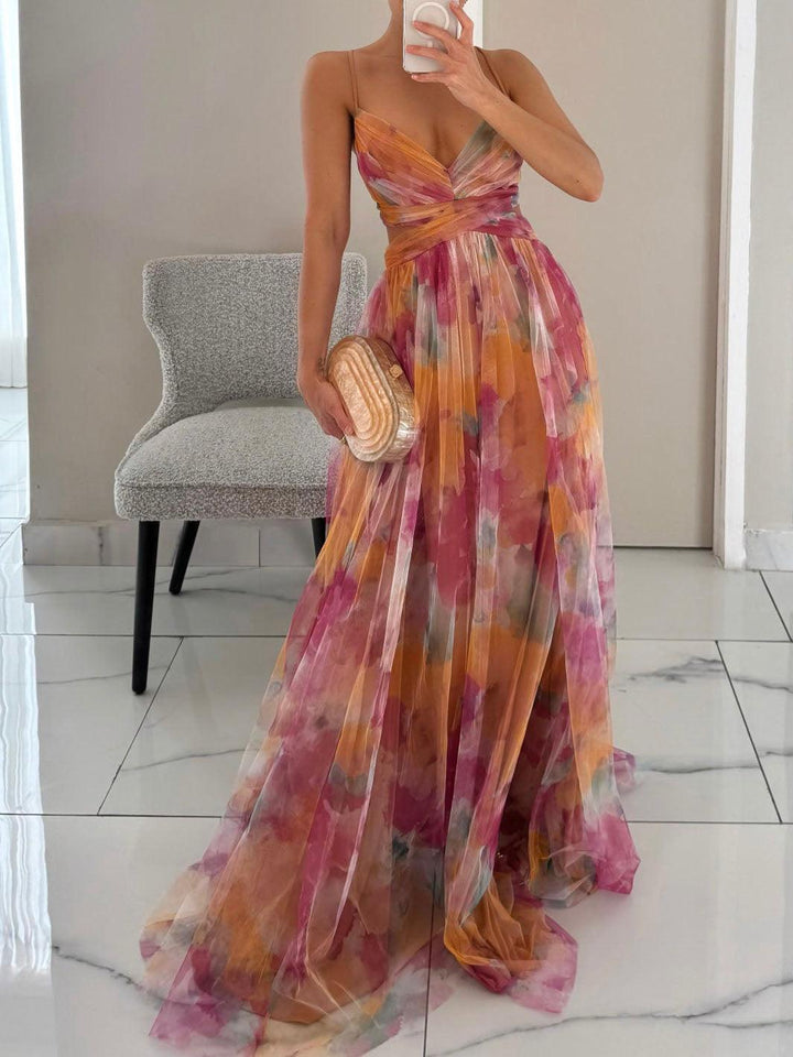 Camille | Robe Longue Florale Élégante