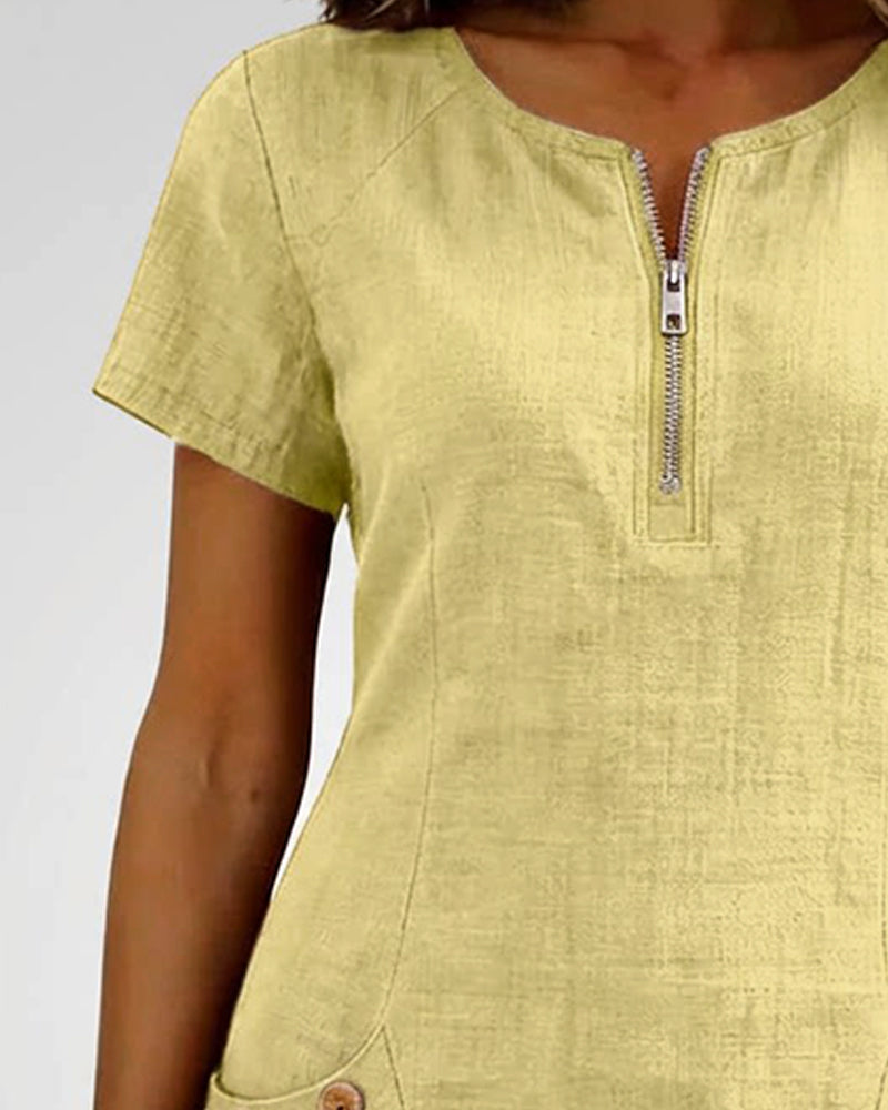 Florence | Robe en coton avec fermeture éclair