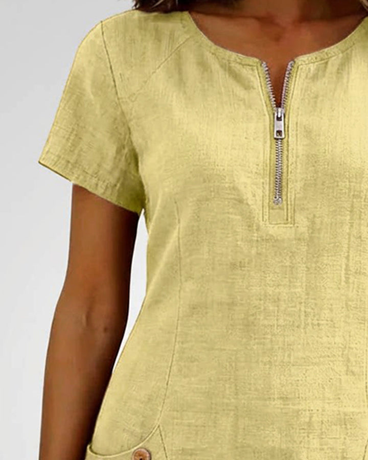 Florence | Robe en coton avec fermeture éclair